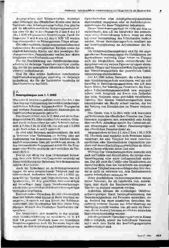 Vorschauseite 4: Arbeitsunfälle in Zusammenhang mit Tätigkeiten für die Allgemeinheit