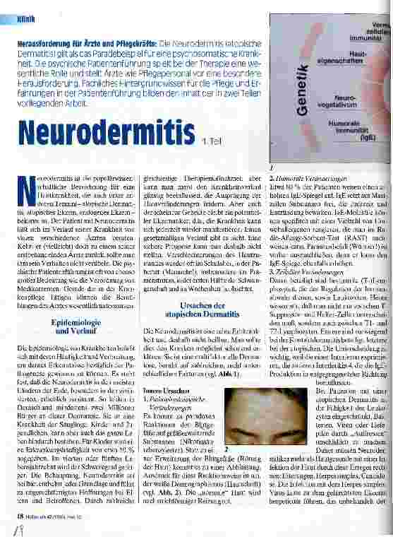 Vorschauseite 1: Neudodermitis 1. Teil Herausforderung für Ärzte und Pflegekräfte