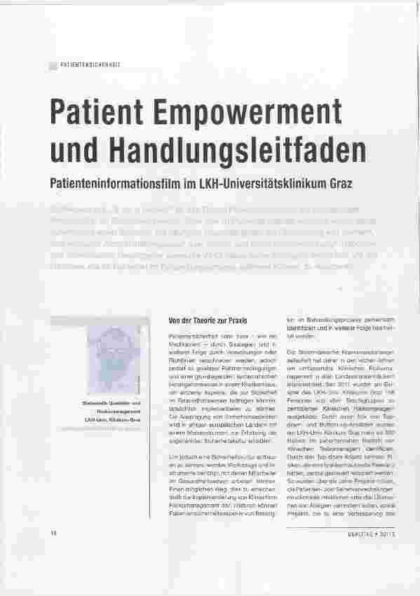 Vorschauseite 1: Patient Empowerment und Handlungsleitfaden