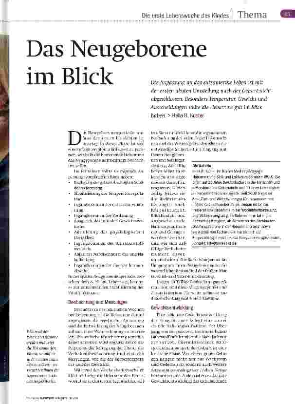 Vorschauseite 2: Das Neugeborene im Blick