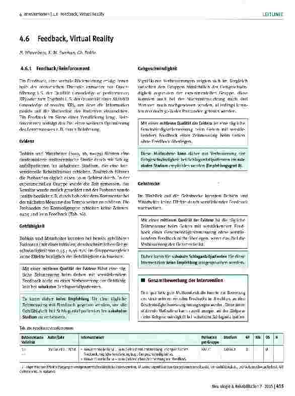 Vorschauseite 1: Feedback, Virtual Reality