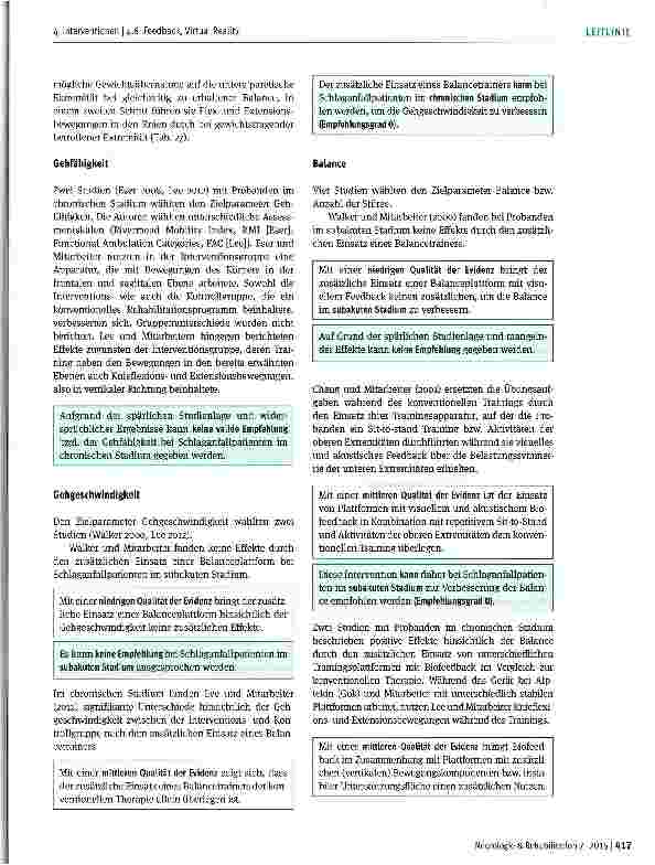 Vorschauseite 3: Feedback, Virtual Reality