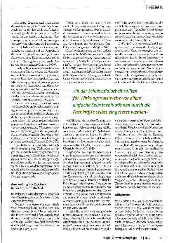 Vorschauseite 2: Schulsozialarbeit wirkt -aber wie?
