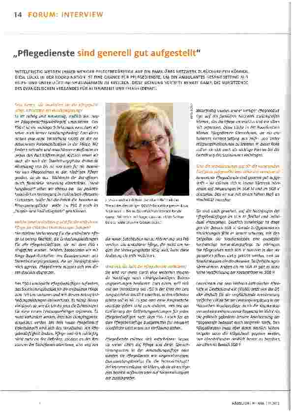 Vorschauseite 1: Pflegedienste sind generell gut aufgestellt