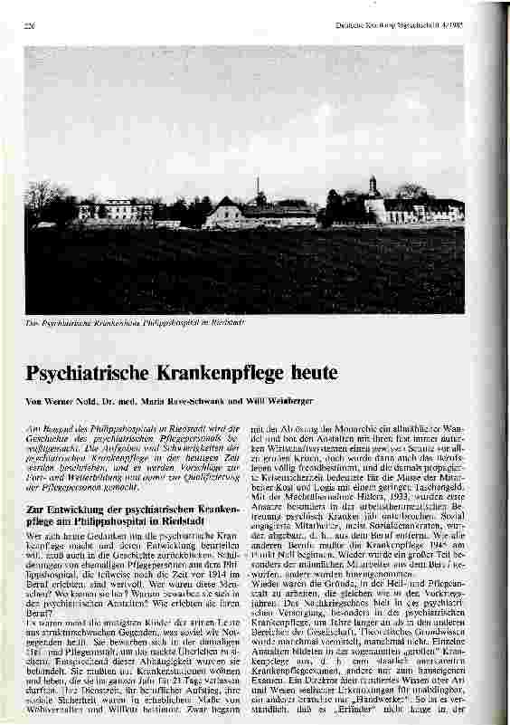 Vorschauseite 1: Psychiatrische Krankenpflege heute