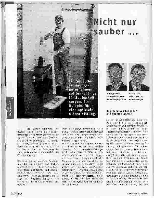 Vorschauseite 1: Nicht nur sauber ...Reinigung von Fußböden und anderen Flächen