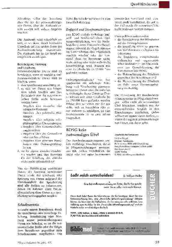 Vorschauseite 6: Das BundesdatenschutzgesetzInhalt und Relevanz für Pflegeeinrichtungen