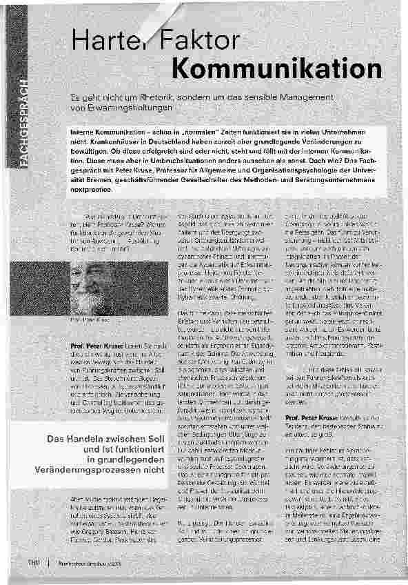 Vorschauseite 1: Harter Faktor Kommunikation