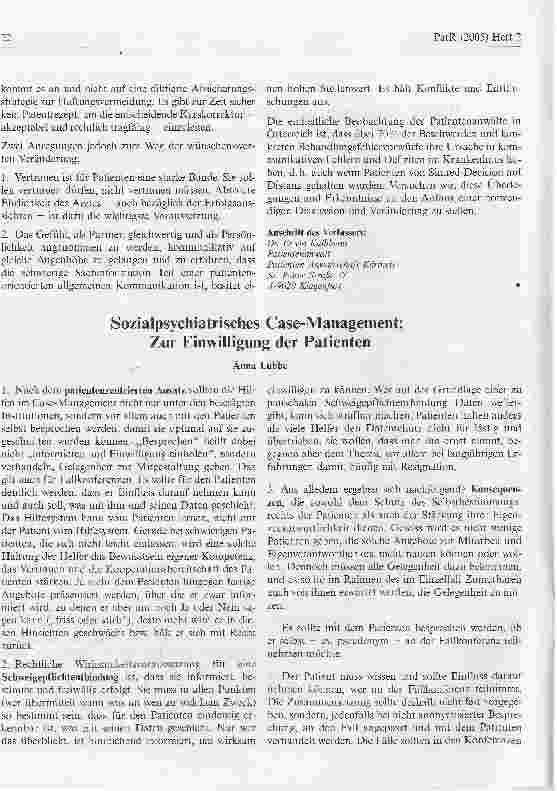 Vorschauseite 2: Aufklärung ist sinnvoll aus Sicht der Patienten?