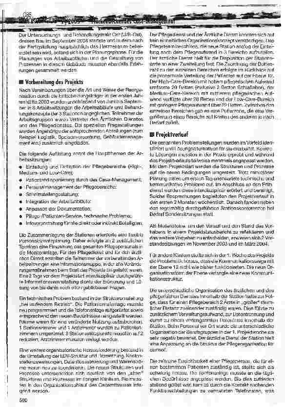 Vorschauseite 2: Flächendeckendes Case-Management im Klinikum der Universität zu Köln