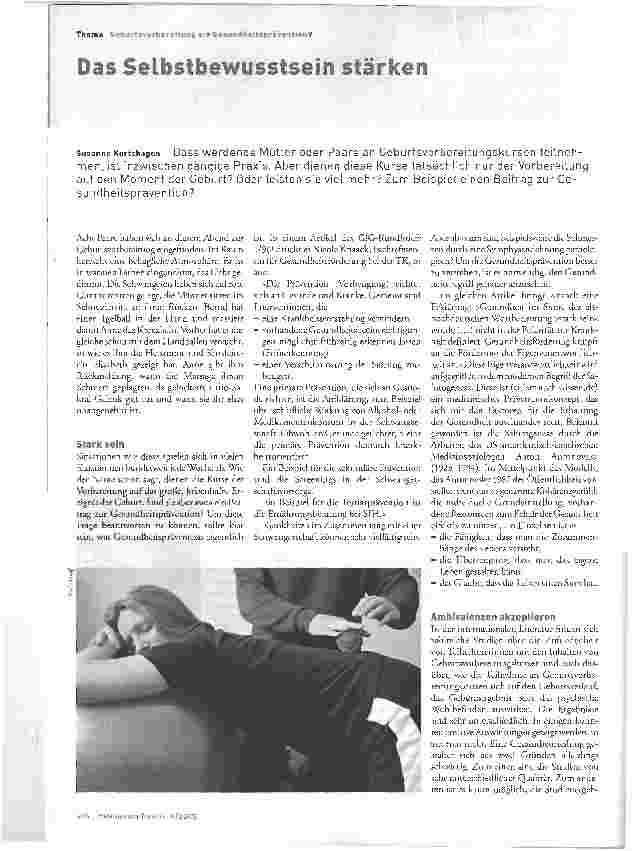 Vorschauseite 1: Geburtsvorbereitung als Gesundheitsprävention?Das Selbstbewusstsein stärken