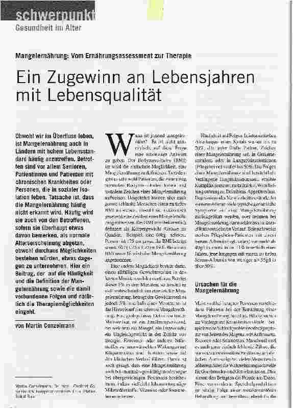 Vorschauseite 1: Ein Zugewinn an Lebensjahren mit Lebensqualität