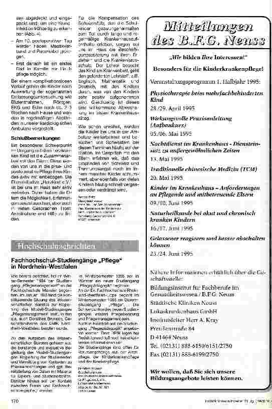 Vorschauseite 4: Die Pflege des herzkranken Kindes