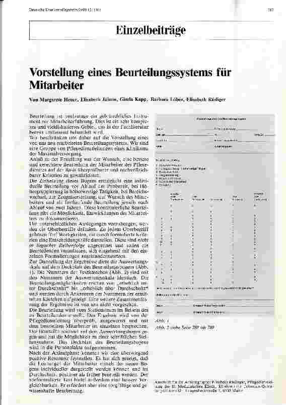 Vorschauseite 1: Vorstellung eines Beurteilungssystems für Mitarbeiter