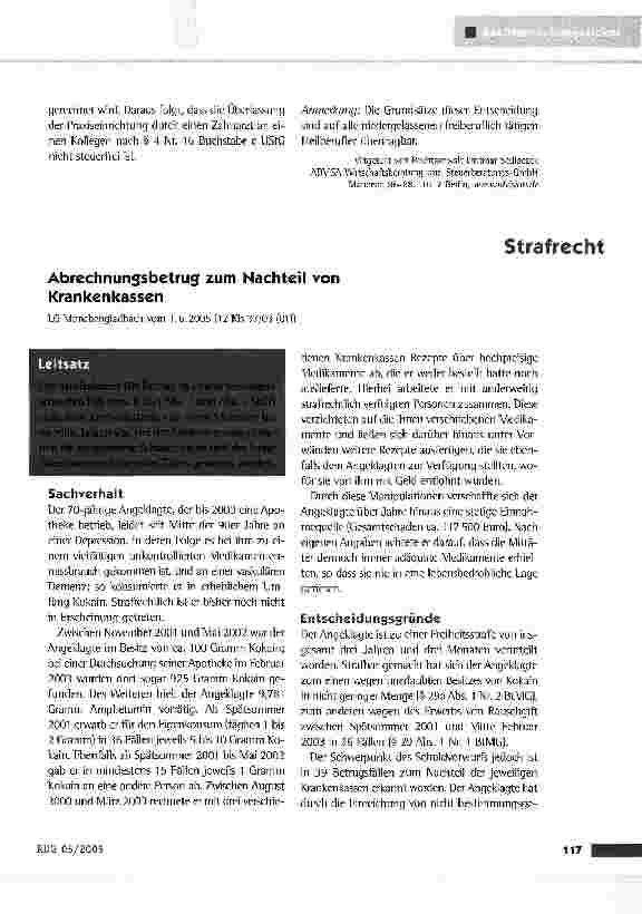 Vorschauseite 1: Abrechnungsbctrus zum Nachteil von Krankenkassen