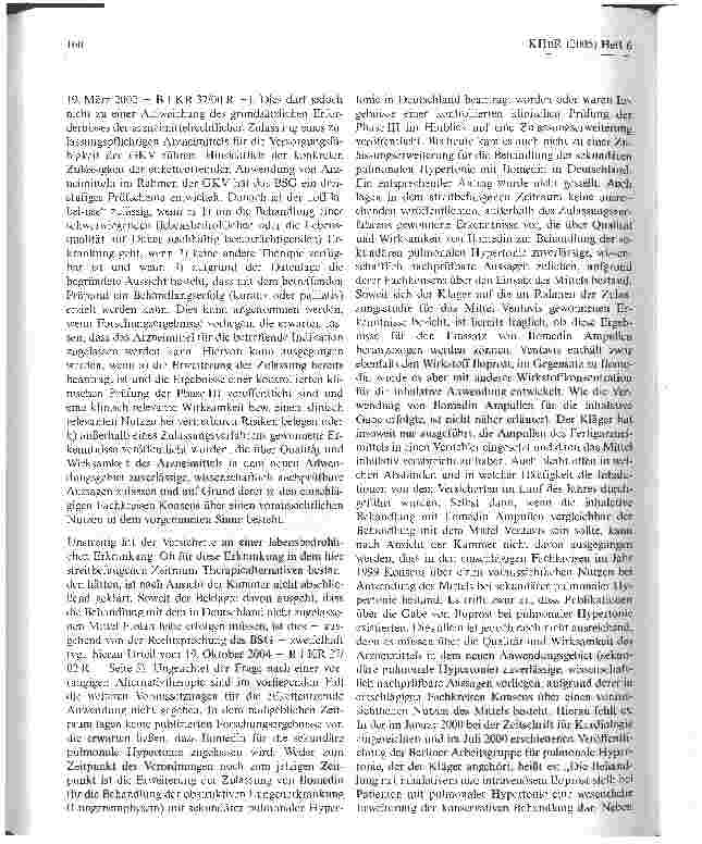 Vorschauseite 5: Medikamentenerprobung per Kassenrezept ist nicht erlaubt- Regressforderung gegen Klinikdirektor