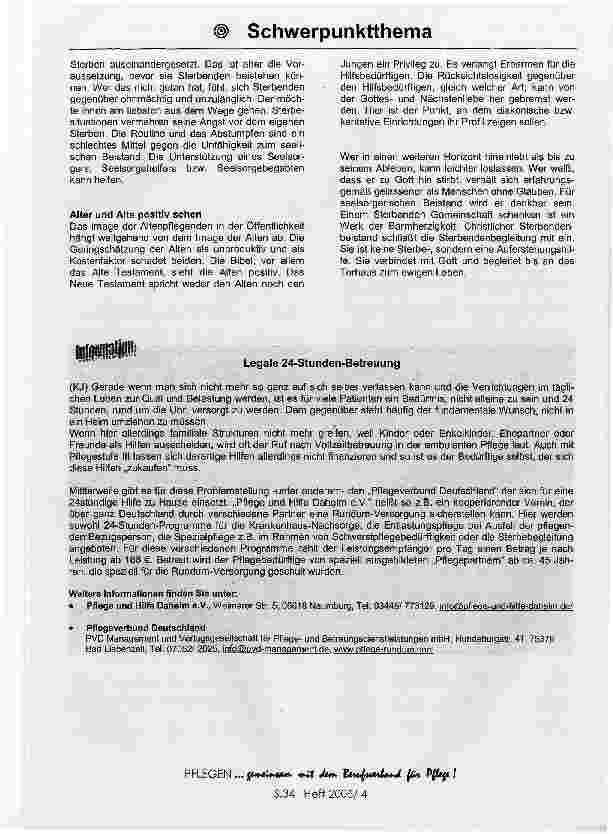 Vorschauseite 5: Pflegende und Pflege positiv gesehen