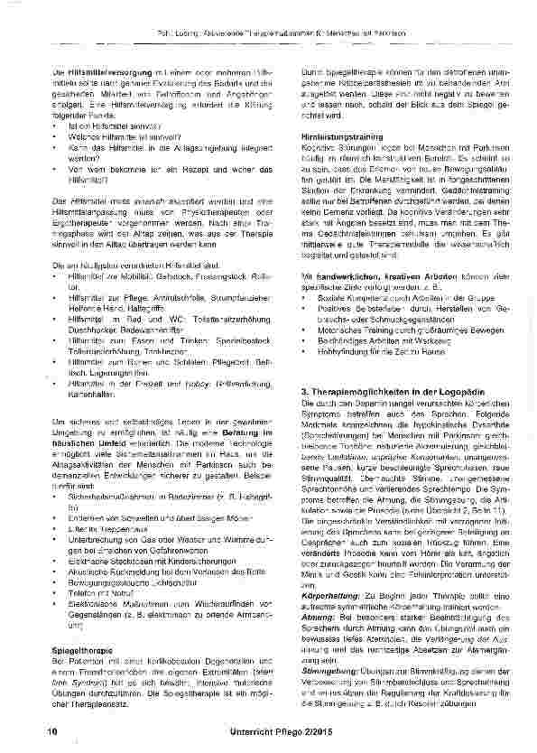 Vorschauseite 6: Aktivierende Therapiemaßnahmen für Menschen mit Parkinson