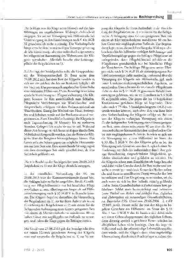 Vorschauseite 3: Gitterbett muss von voUstationärer Einrichtung zur Verfügung gestellt werden