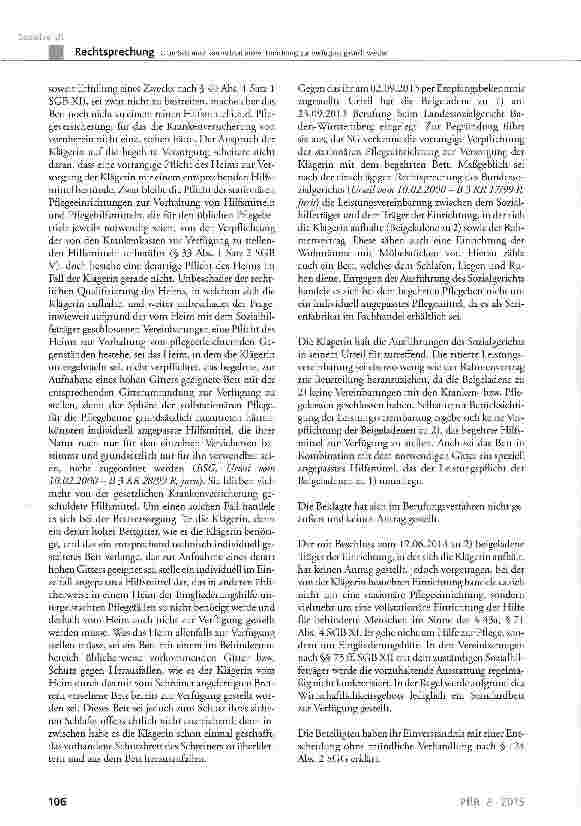 Vorschauseite 4: Gitterbett muss von voUstationärer Einrichtung zur Verfügung gestellt werden