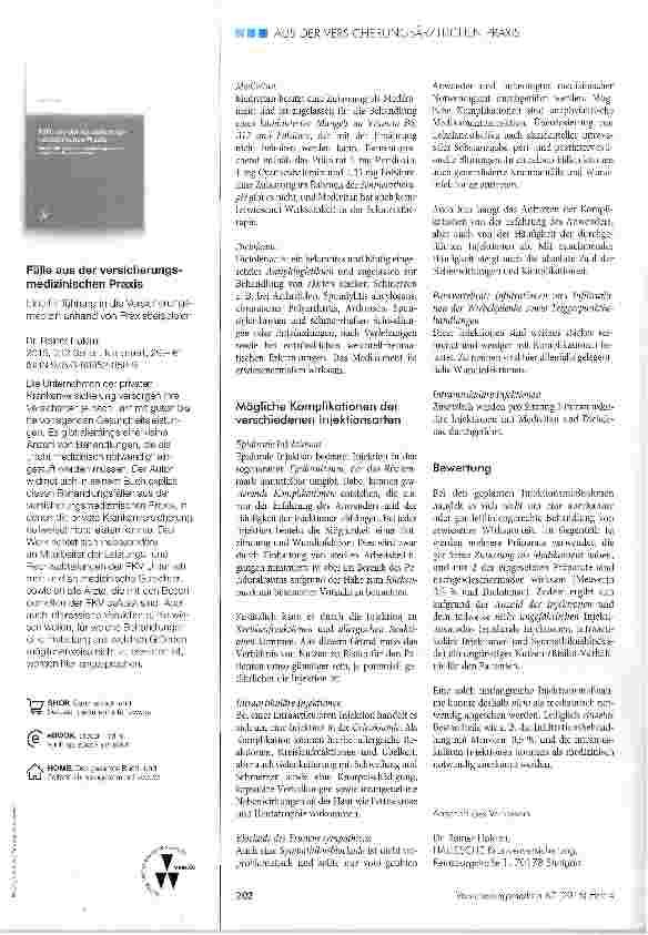 Vorschauseite 2: Umfangreiche epidurale und intraartikuläre Injektions-und Infiltrationsbehandlung mit homöopathischen und organotherapeutischen Präparaten