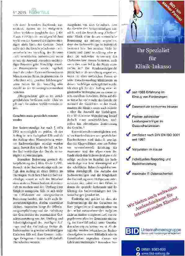 Vorschauseite 2: Sachverständigengutachten in Zahlungsklageverfahren vor den Sozialgerichten