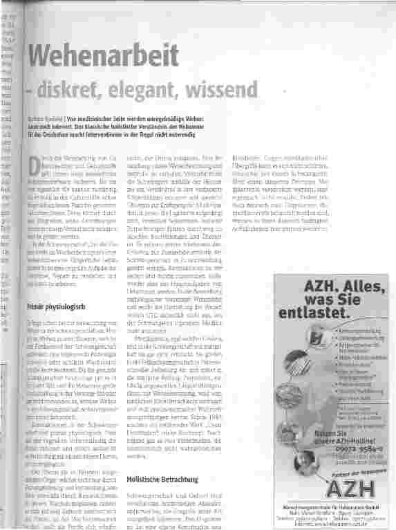 Vorschauseite 1: Wehenarbeit - diskret, elegant, wissend