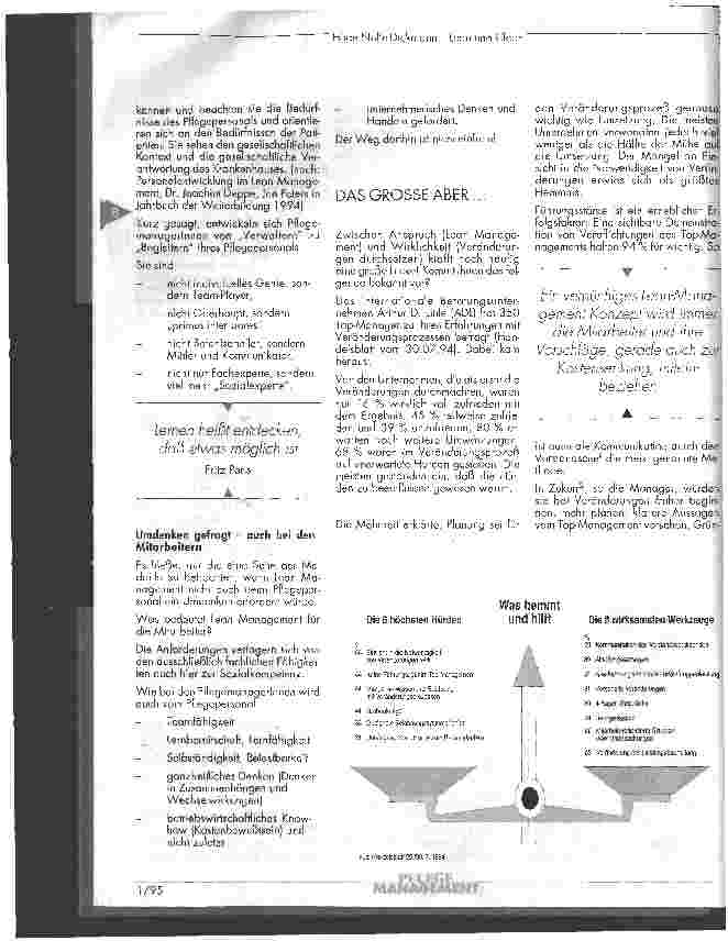 Vorschauseite 4: LEAN UND CLEAN - Lean Management auch im Krankenhaus?
