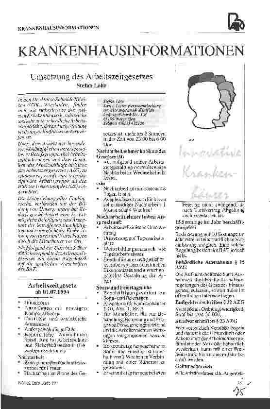 Vorschauseite 1: Umsetzung des Arbeitszeitgesetzes