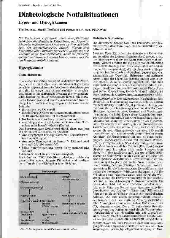 Vorschauseite 1: Diabetologische Notfallsituationen Hyperund Hypoglykämien