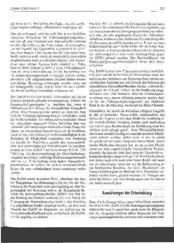 Vorschauseite 3: Die Rechtmäßigkeit der Nahrungsergänzungsmittelrichtlinie: Das Urteil des EuGH und dessen Auswirkungen