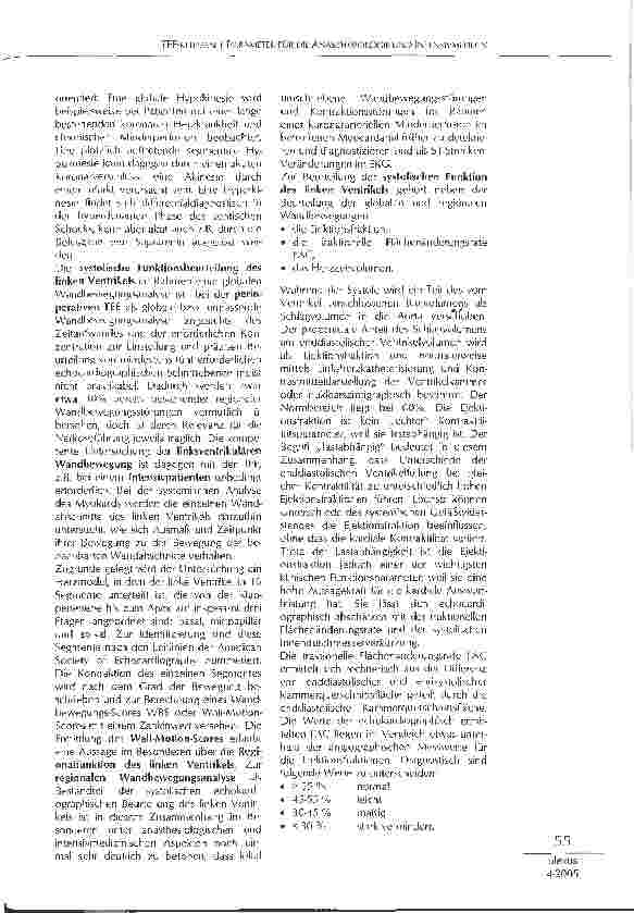 Vorschauseite 3: TEE-RELEVANTE PARAMETER FÜR DIE ANÄSTHESIOLOGIE UND INTENSIVMEDIZIN