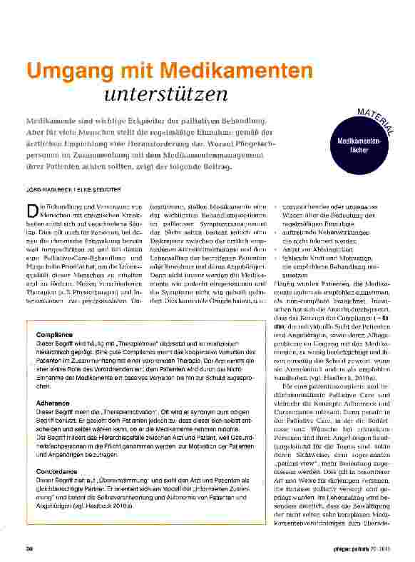 Vorschauseite 1: Umgang mit Medikamenten unterstützen