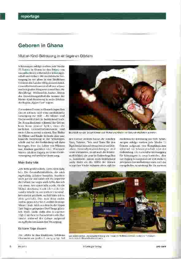 Vorschauseite 1: Geboren in Ghana Mutter-Kind-Betreuung in entlegenen Dörfern