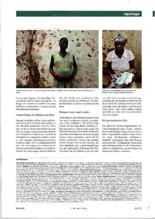 Vorschauseite 2: Geboren in Ghana Mutter-Kind-Betreuung in entlegenen Dörfern