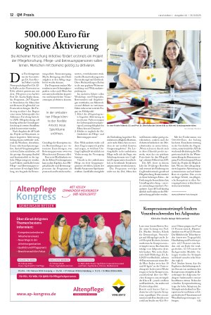 Vorschauseite 1: 500. 000 Euro für kognitive Aktivierung