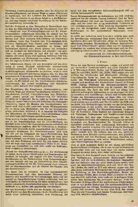 Vorschauseite 3: Haben internationale Schwesternkongresse noch einen Sinn, und welche Vorstellungen verbinde ich mit ihnen?