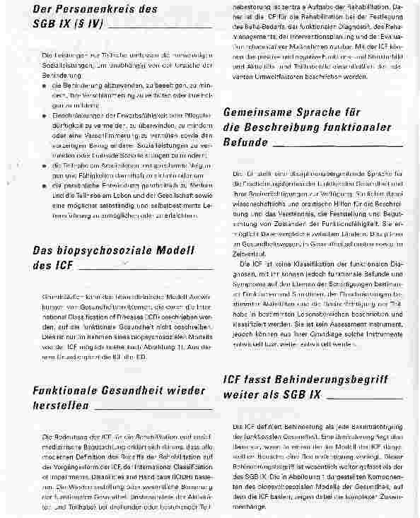 Vorschauseite 2: Selbstbestimmt lebenDie ICF berücksichtigt biopsychosoziale Faktoren beim GesundungsprozessSelbstbestimmtleben