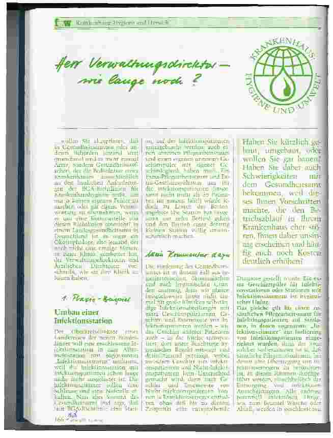Vorschauseite 1: Herr Verwaltungsdirektor - wie lange noch?