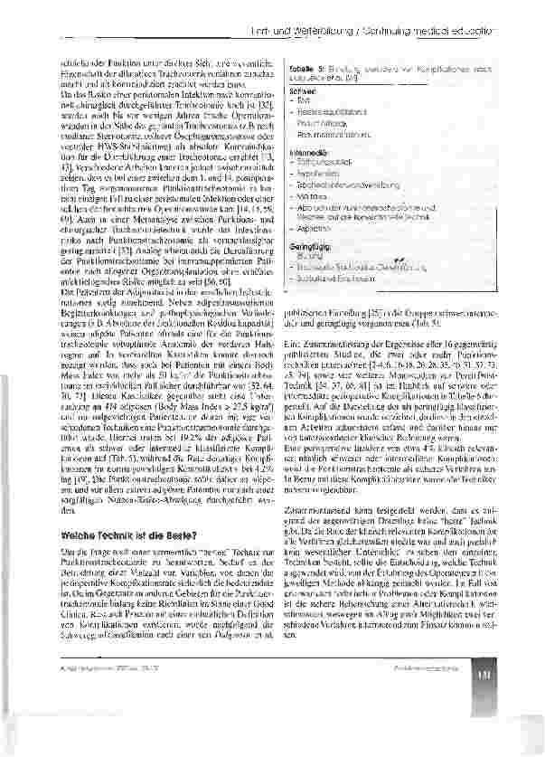 Vorschauseite 6: Die Punktionstracheotomie* (CME 4/05)