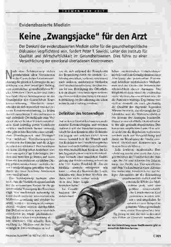 Vorschauseite 1: Keine Zwangsjacke für den Arzt
