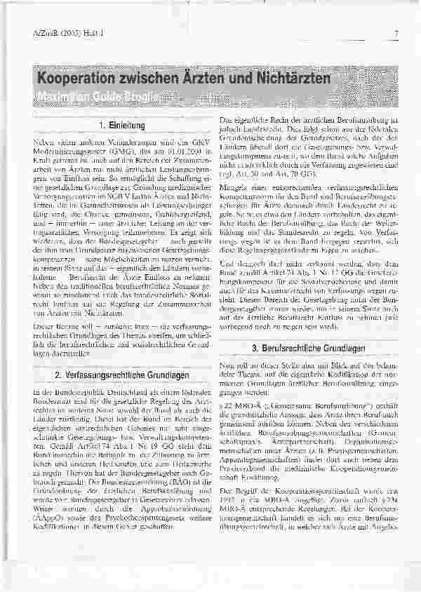 Vorschauseite 1: Kooperation zwischen Ärzten und Nichtärzten