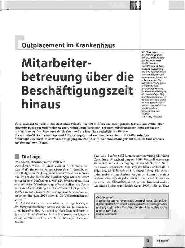 Vorschauseite 1: Mitarbeiterbetreuung über die Beschäftigungszeit hinaus