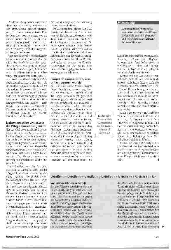 Vorschauseite 2: Fehlende Auskünfte. Urteil: In der Haftung wegen lückenhafter Dokumentation