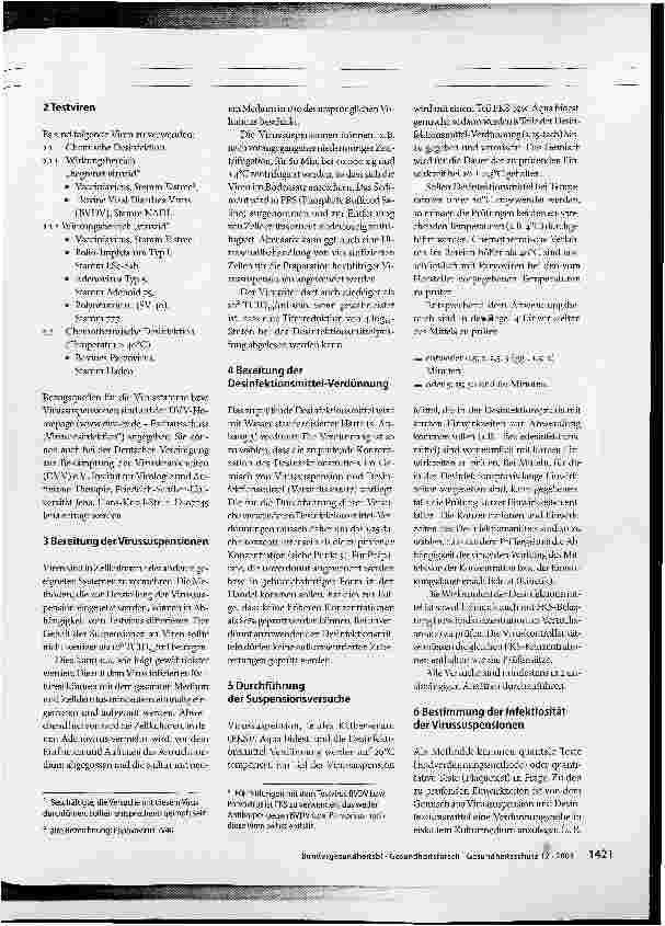 Vorschauseite 2: Leitlinie1 der Deutschen Vereinigung zur Bekämpfung der Viruskrankheiten e.V.2 und des Robert Koch-Instituts zur Prüfung von chemischen Desinfektionsmitteln auf Wirksamkeit gegen…