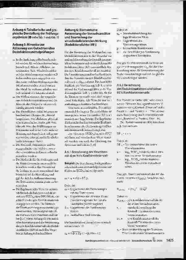 Vorschauseite 6: Leitlinie1 der Deutschen Vereinigung zur Bekämpfung der Viruskrankheiten e.V.2 und des Robert Koch-Instituts zur Prüfung von chemischen Desinfektionsmitteln auf Wirksamkeit gegen…