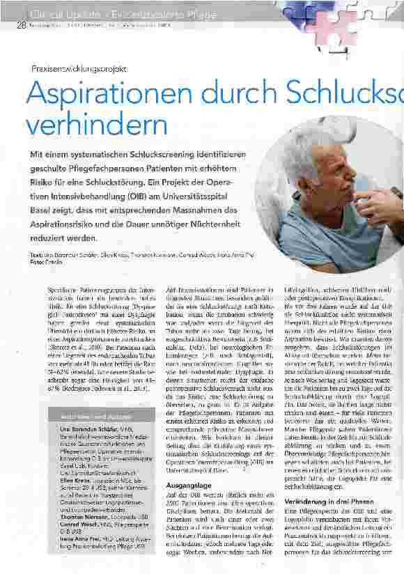 Vorschauseite 1: Aspirationen durch Schluckscreening verhindern