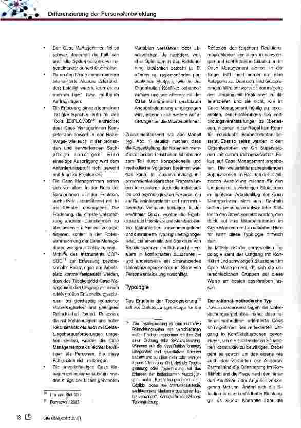 Vorschauseite 4: Differenzierung der Personalentwicklung in Case Managementorganisationen durch den Einsatz einer Typologisierung