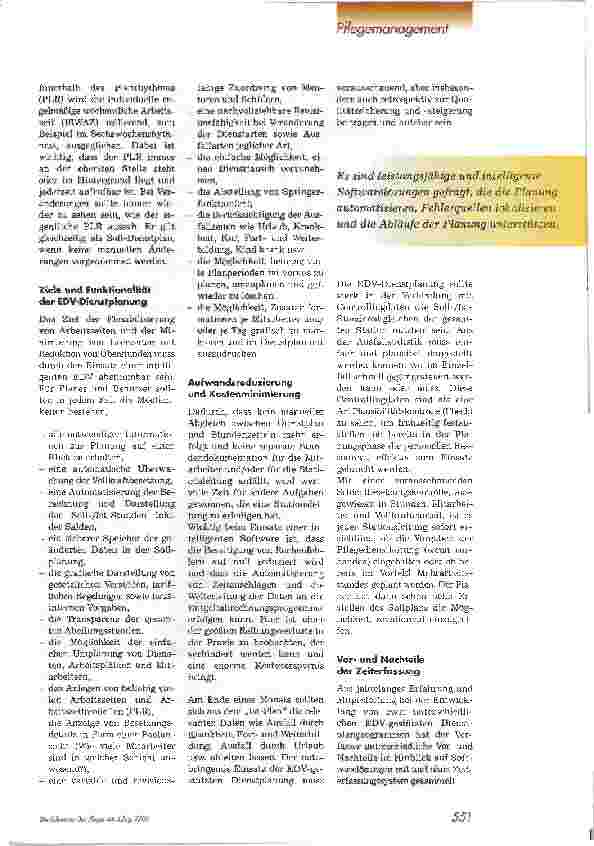 Vorschauseite 2: Die intelligente DienstplanungAnforderungen an Softwarelösungen zur EDV-gestützten Dienstplanerstellung
