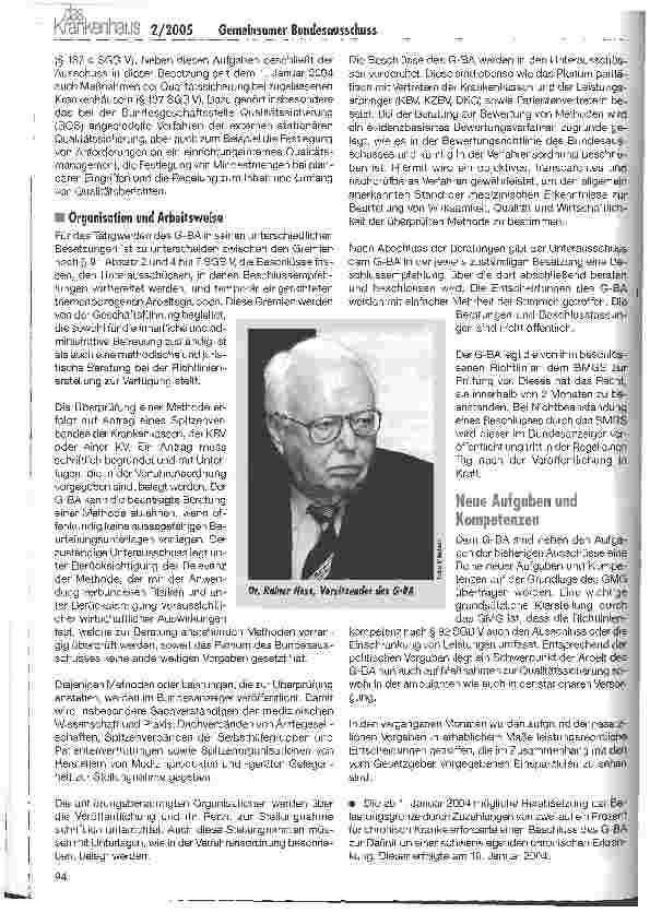 Vorschauseite 4: Der G-BA als wichtigste Regelungsinstanz in der gemeinsamen Selbstverwaltung